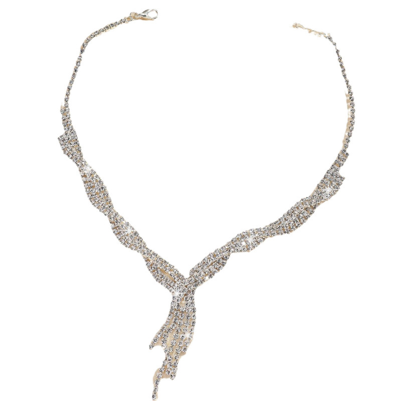 conjunto de joias colar brincos de noiva vestido de banquete colar acessórios de temperamento elegantes e versáteis_voghion.com