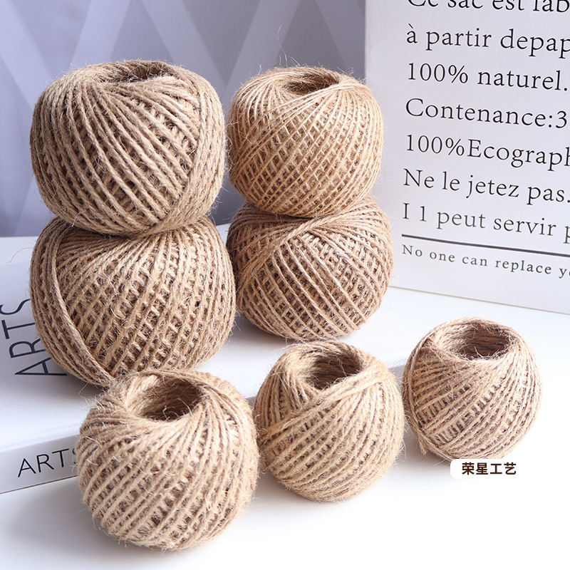 Hemp rope twine diy material hand-woven mesh photo wall decorative rope tag binding rope manufacturers direct supply