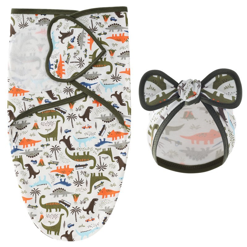 공룡 천국 사랑 봄 누에 침낭 + 인디언 모자