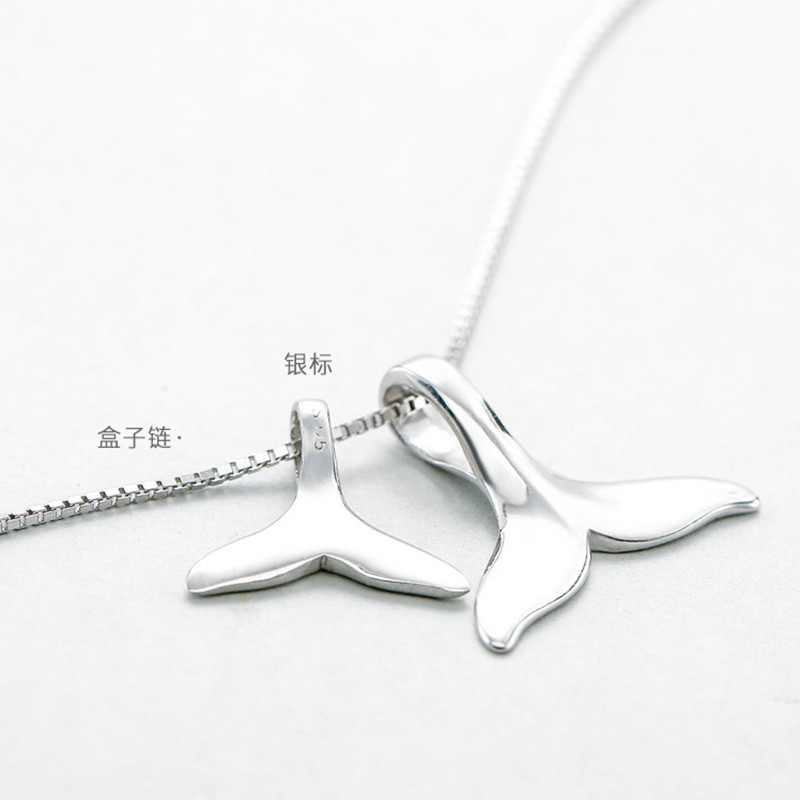 Former 3 female owner Lin Jia same style couple necklace 925 sterling silver mermaid Pisces tail pendant necklace clavicle chain