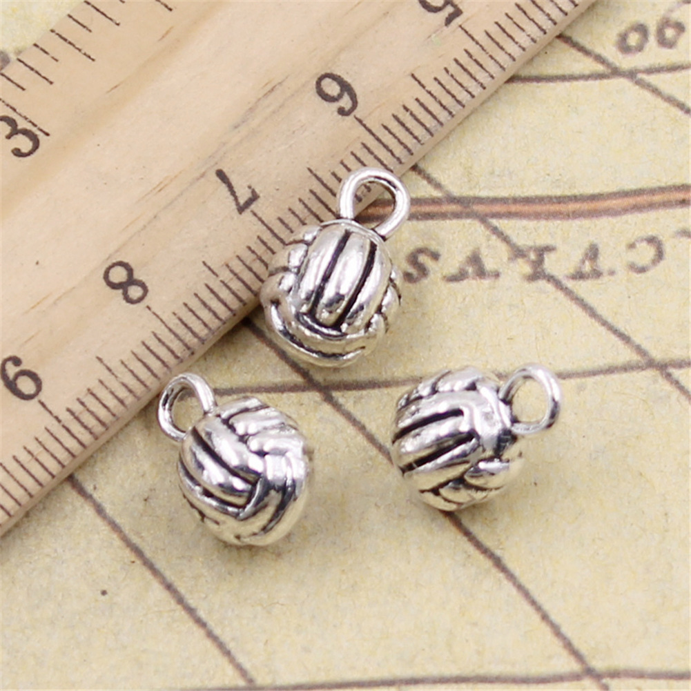 Ancient Silver Volleyball DIY Jewelry Accessories Pendant Charm Necklace Bracelet Pendant