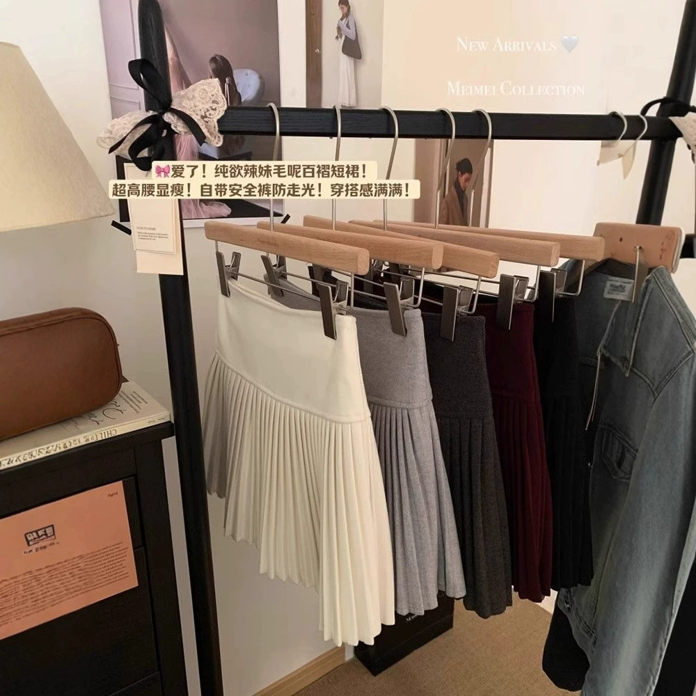 (Толстая шерсть и хорошая качественная защитная молния брюки) Маленькая плиссированная юбка юбка короткая юбка с узой юбка весной и осенью