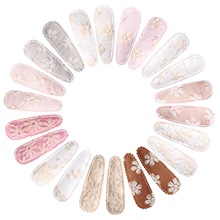 创意甜美碎花BB夹欧美小清新刺绣发夹边夹马卡龙布艺发饰批发2560