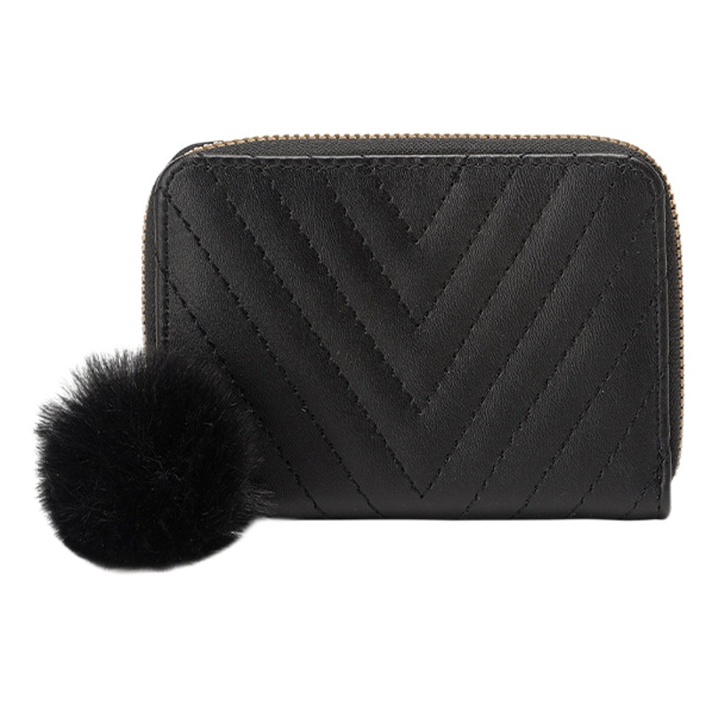 Bolso transfronterizo de las mujeres al por mayor 2022 monederos de las señoras Bolso pequeño bolso de la tarjeta bordada monedero de La felpa billetera simple