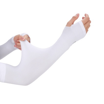 Summer Sun Protection Ice Sleeves for Women and Men, Uv Protection Ice Silk Arm Sleeves, Thin Elbow Protection Cycling Ice Sleeves