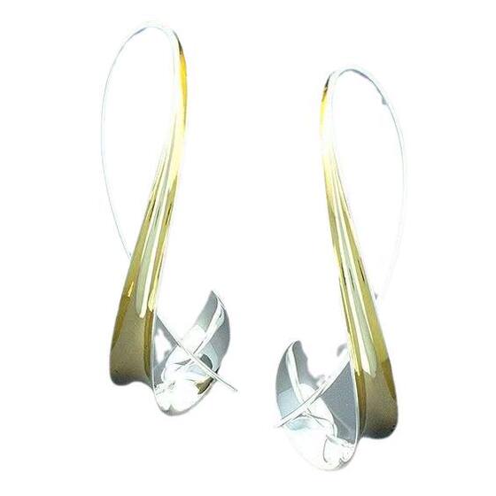 2024 new cross-border retro simple geometric ear hook 18K gold commuter earrings fashion trend earrings