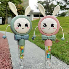 卡通手摇兔子拨浪鼓儿童零食压片糖果玩具宝宝早教幼儿园礼物批发