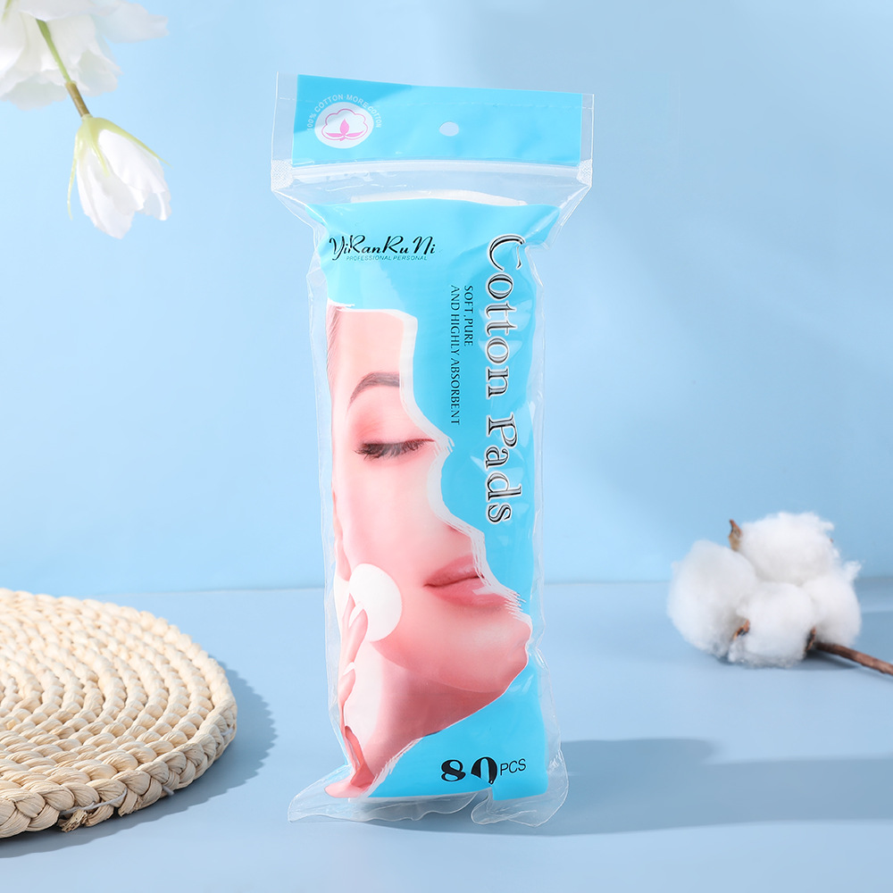 Transfronterizo redondo sin pellizco de algodón húmedo portátil desechable algodón desmaquillaje absorbente de agua de paquete grande espeso algodón de cuidado de la piel