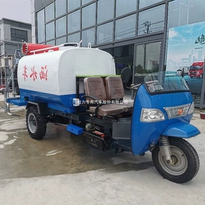 Export price of small diesel three-wheel sprinkler truck. New discounts on mist cannon sprinklers for landscaping and construction sites