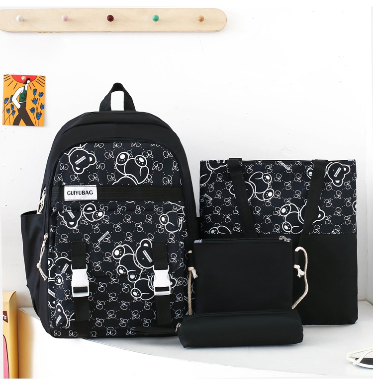 Zaini per bambini, zaino da campus per donne, nuovo stile, zaino alla moda per studenti, quattro pezzi, zaino multitasche di grande capacità_voghion.com
