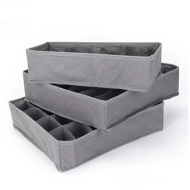 Органайзер для ванной комнаты из бамбукового угля, трехсекционный, из нетканого материала, для хранения нижнего белья, оптом