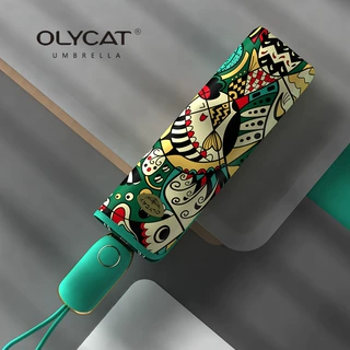 OLYCAT新全自动雨伞女防晒防紫外线太阳伞晴雨两用小巧便携遮阳伞