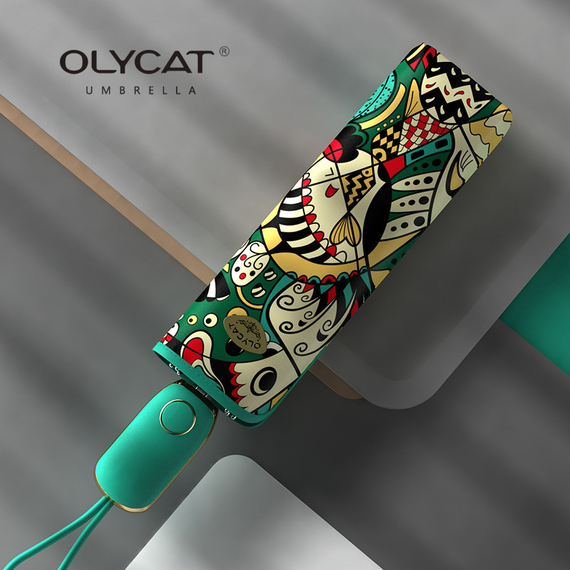 Automatic small handheld umbrella solar-powered
