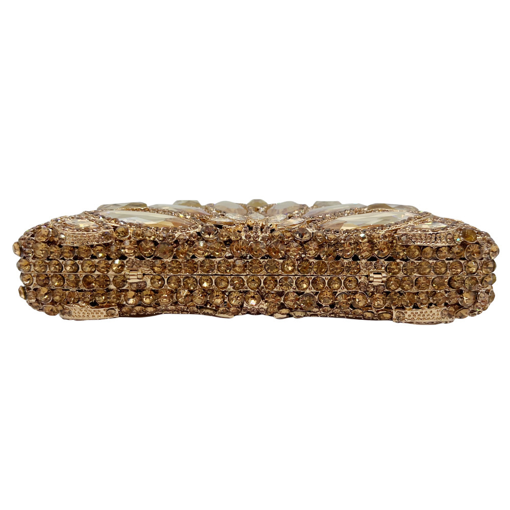 Bolsa de cristal transfronteriza con diamantes para banquete, bolsa de mano de lujo ligera con diamantes de ojo de caballo, bolsa de banquete de mujer
