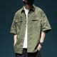 Summer Short-sleeved Shirt Men's Fashionable Brand Loose plus size New Style Jacket Fashionable Workwear Half-sleeved Casual All-match Shirt