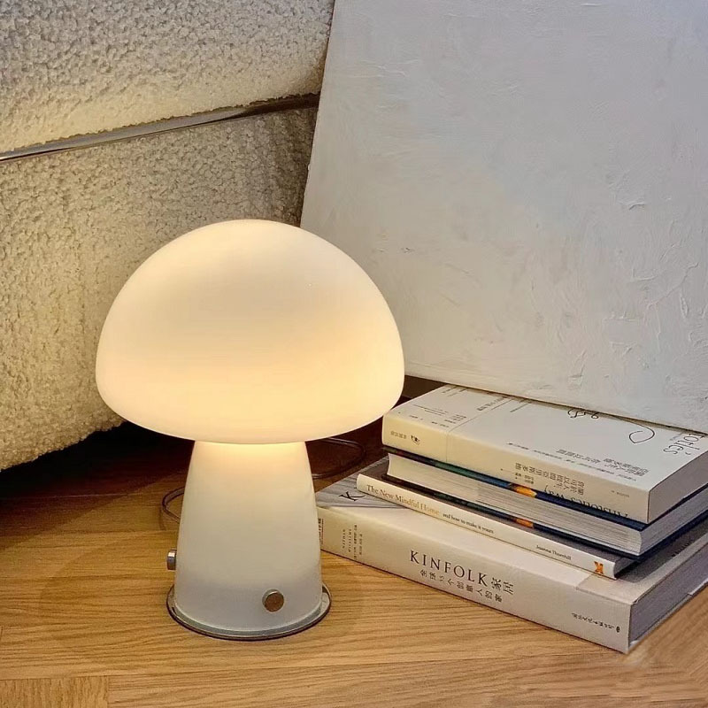 Lámpara de noche de cristal para regalo de boda, lámpara de dormitorio creativa para el hogar, lámpara de mesa decorativa estilo Bauhaus, decoración de ambiente.
