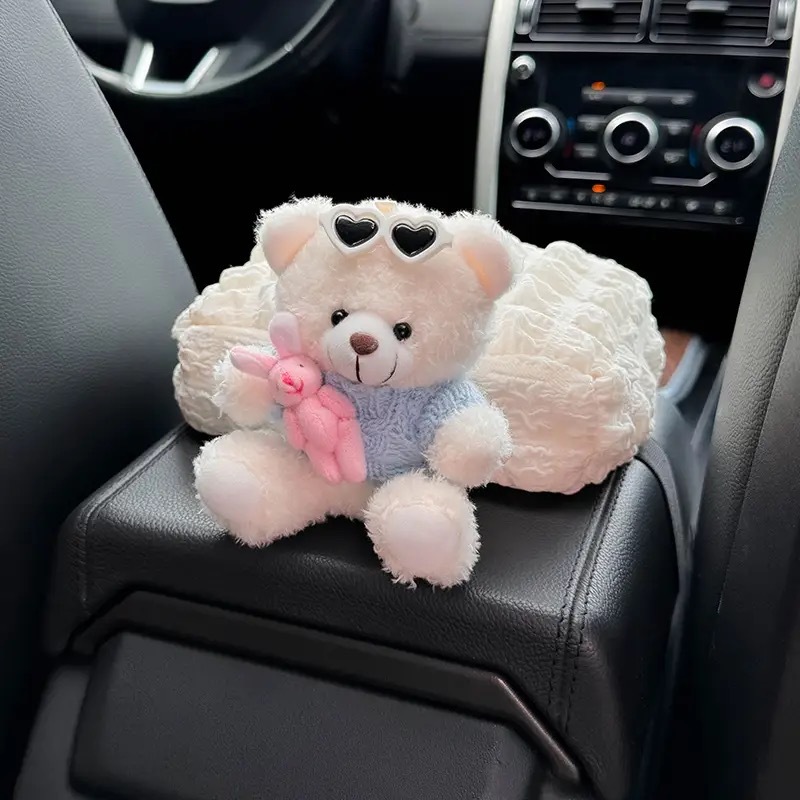 Cute Paper Box 2024 Strap Car Middle Advanced New Car Armrest Box Tissue Box for Women