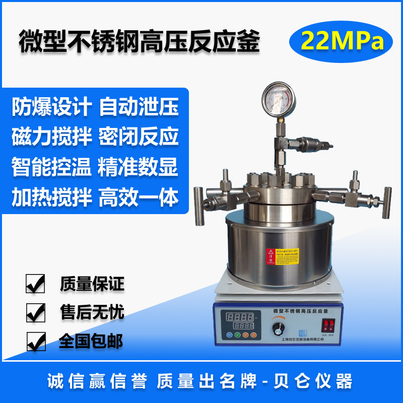 贝仑直供BL微型高压反应釜 不锈钢消解罐 小型磁力高压反应釜