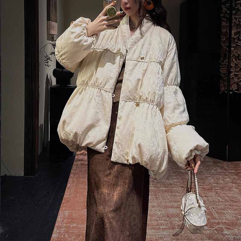 [Louwailou] Zijin Ruana Flower Bud down Jacket