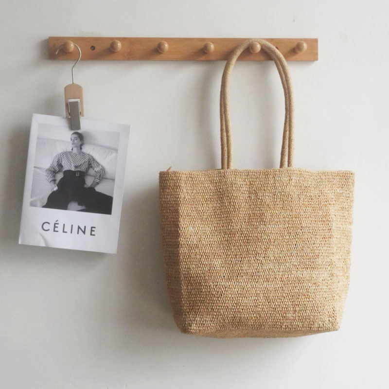 Korean Raffia Hand-Woven Bag Straw Bag Simple Summer Vacation Shoulder Bag Women's Casual Handbag