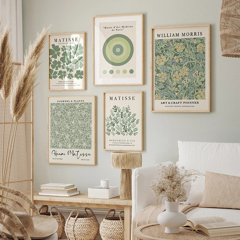 Amazon Cross-Border Art Living Room Poster Decorative Painting Matisse Abstract Plant Flower Canvas Painting Spray Painting Core