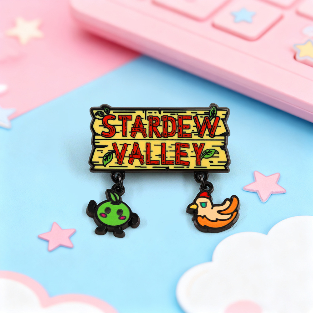 Stardew Valley enamel brooch cartoon animal metal pendant badge game merchandise clothing bag accessories