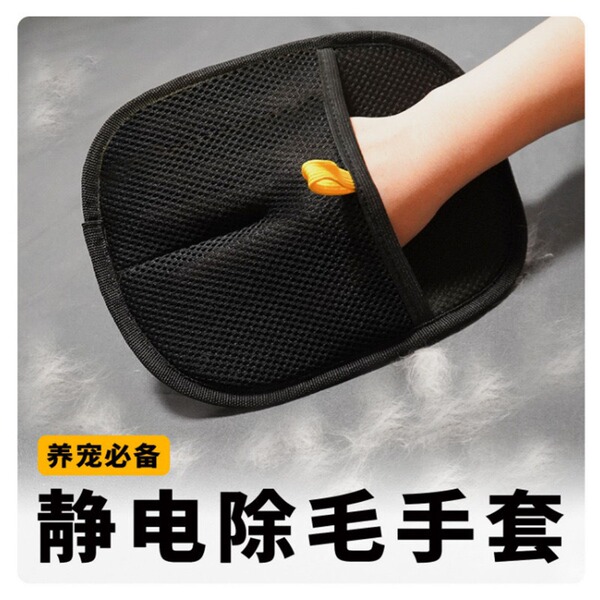 Cross-Border Pet Electrostatic Hair Removal Gloves Household Sofa Clothes Brush Two-Way Lint Gloves Hair Cleaning Brush