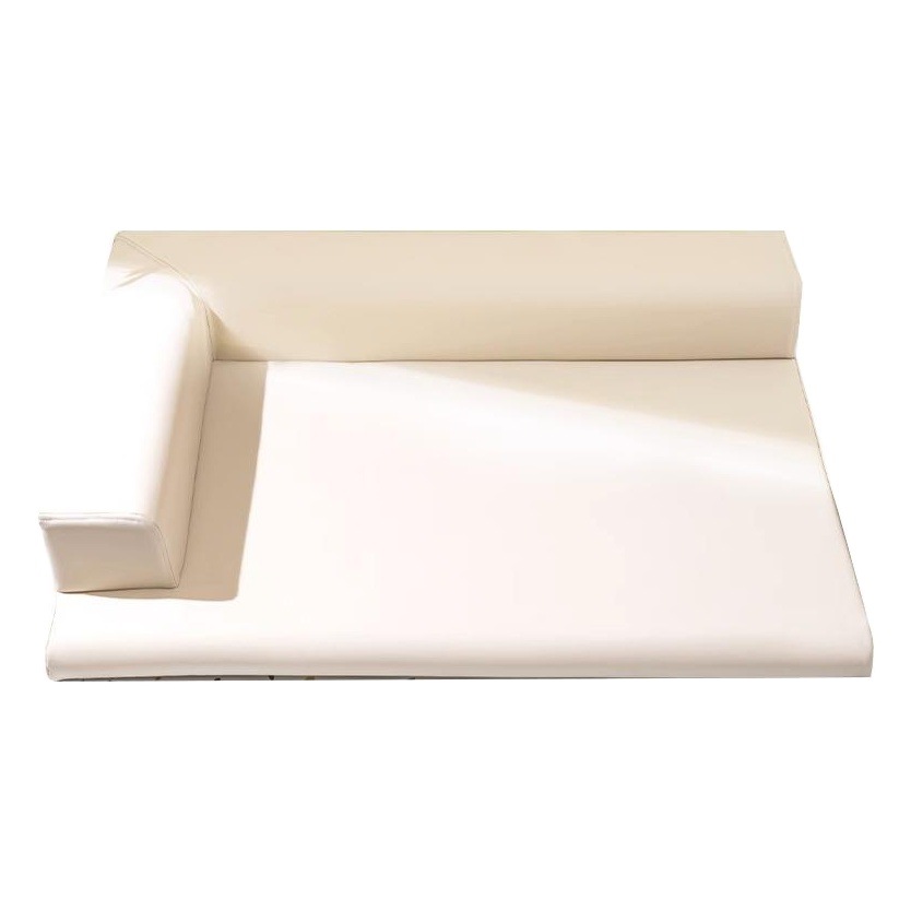 Perrera simple de cuero liso en forma de L nido perro dormir descanso estera extraíble y lavable oso peluche mascota sofá