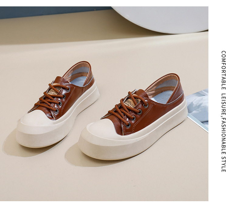 Forrest Gump 2024 nya höststudentskor i koreansk version, mångsidiga och casual, trendiga, tjocka sulor, moderiktiga brädorskor_voghion.com