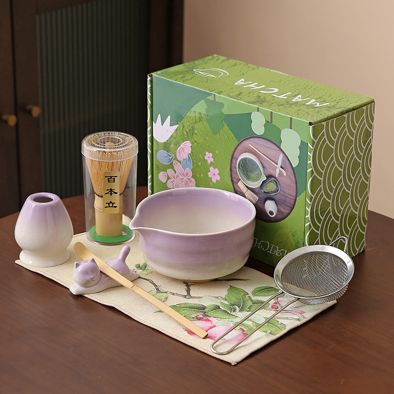 Japonés Matcha tazón Matcha túnica canción té herramientas de pedido taza de té de cerámica taza de té mezclador Matcha cepillo taza de té