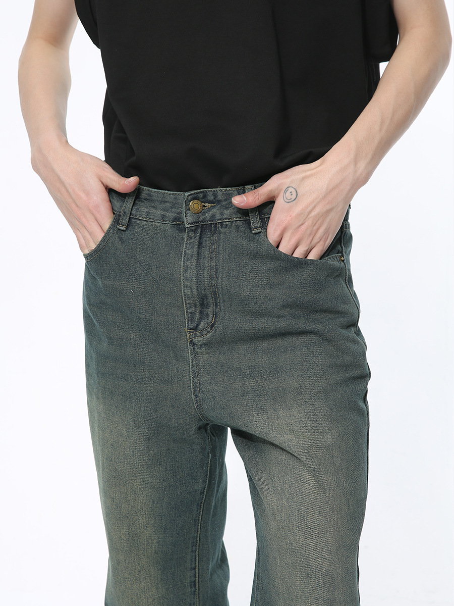 Mtlclothes ropa de Hombre | 2024 primavera nuevo retro apenado pantalones borla diseño micro Flared jeans