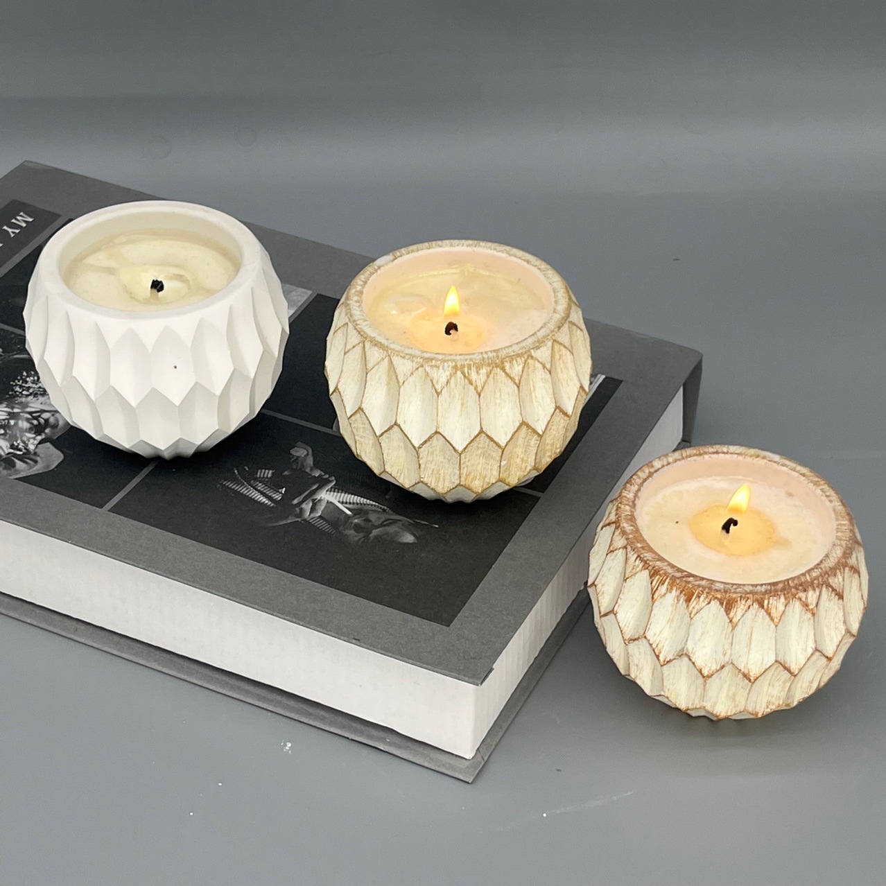 Vela de aromaterapia doméstica de yeso simple transfronteriza taza vacía bricolaje artesanía de alto valor candelabro interior decoración decoración 1