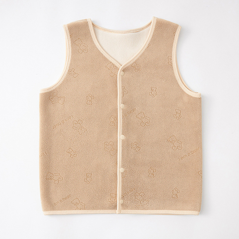 라이트카키올리벨벳곰조끼