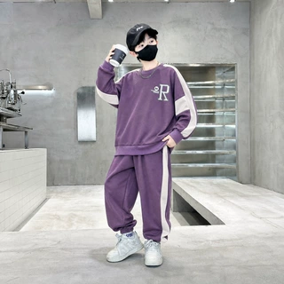 男童卫衣套装2026秋款儿童打底衫中大童男孩春秋韩版卫裤两件套潮