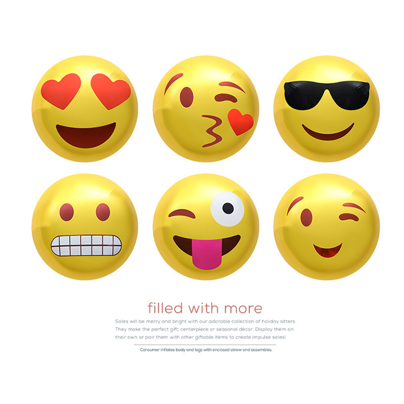 Party decoration decoration photography props toy balloon South Korea ins fresh expression cartoon round aluminum balloon