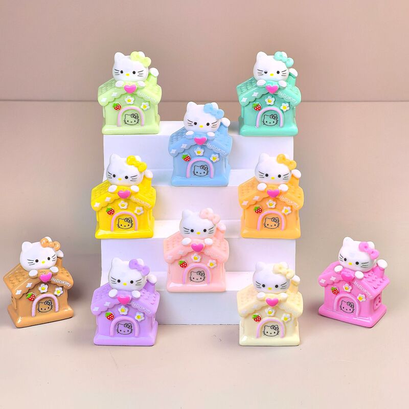 Cartoon Cat Garden House DIY Jewelry Resin Accessories Car Ornaments Play Table Keychain Trendy Wholesale Creative Handmade