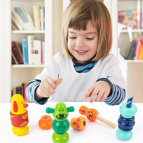 Children's screw toy disassembly and assembly 1-2 years old 3 baby shape matching building block nut assembly and disassembly hands-on puzzle