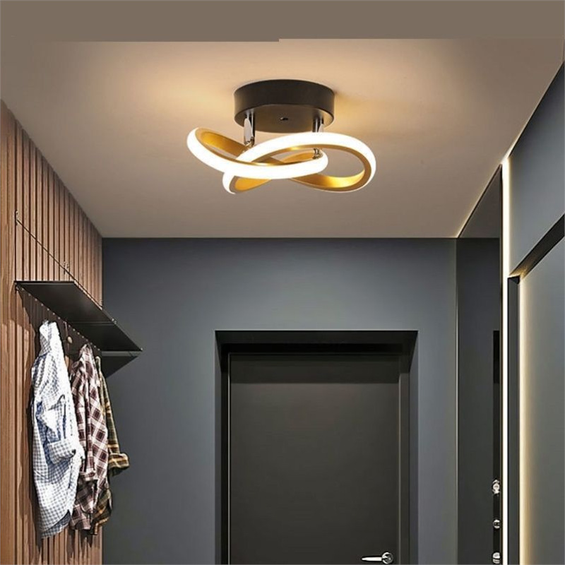 Minimalist modern hallway/foyer/entrance hallway with light switch on; Nordic-style creative walk-in closet/balcony ceiling light fixtures.