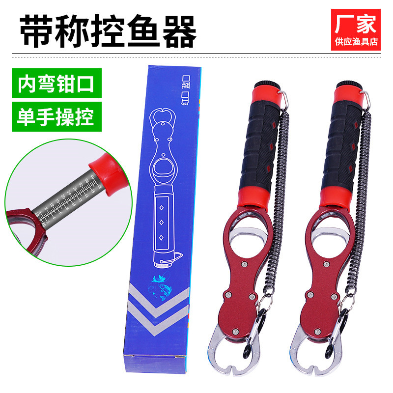 Lure Fishing Fish Control Tool, Multi-Purpose, Extended Straight Handle, with Weighing Scale, Aluminum Alloy, with Safety Lanyard, Outdoor Fishing Fish Clamp Pliers