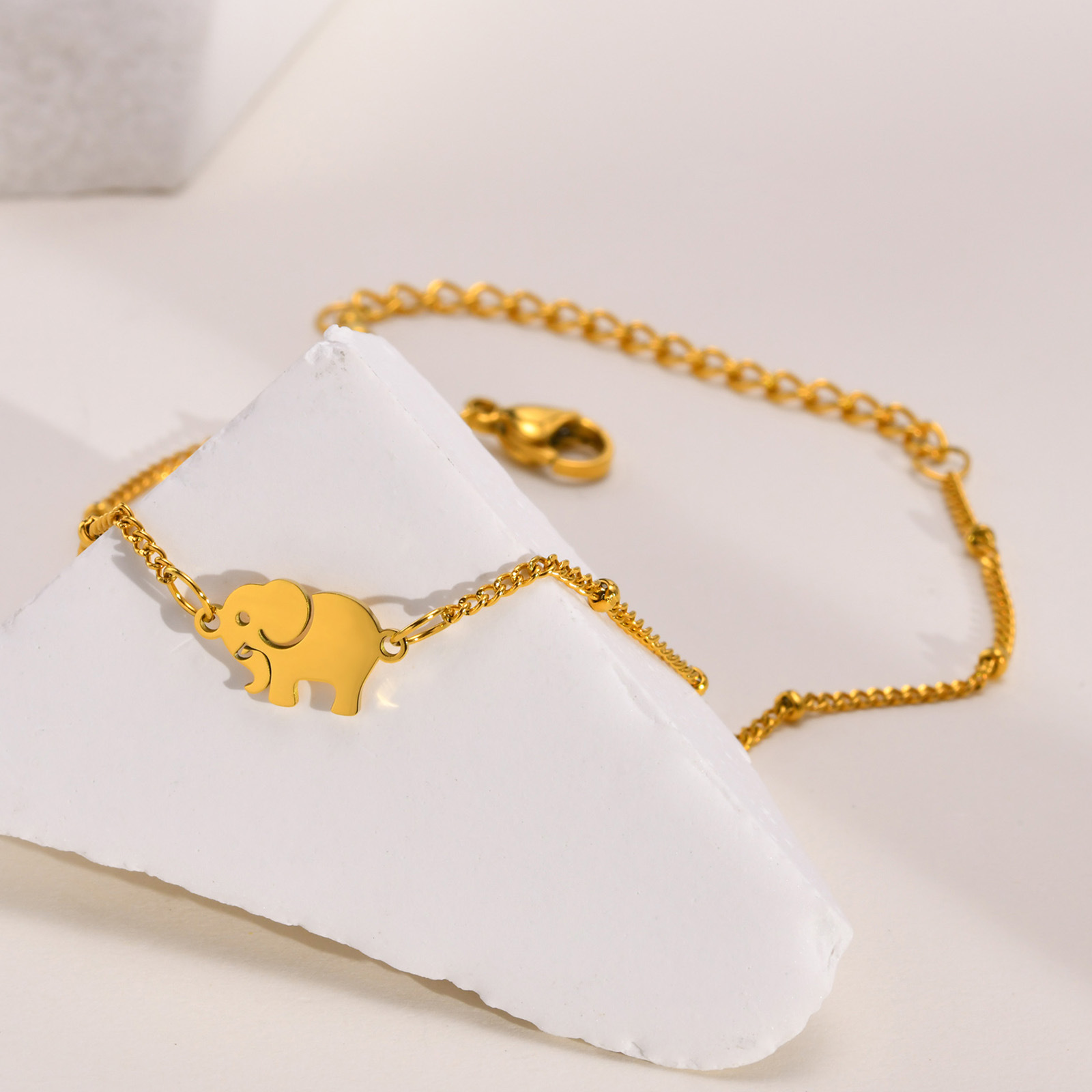 1 Piece Ethnic Style Animal Elephant Titanium Steel PVD Coated PVD Coated Gold Plated Women'S Anklet display picture 2
