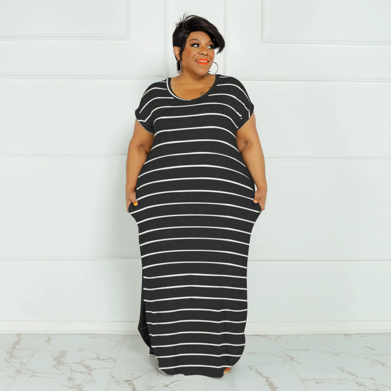 Летнее длинное платье для отдыха, европейский стиль, оверсайз, большие размеры