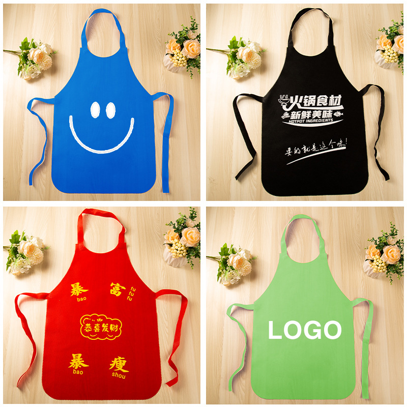 Disposable oil-proof hot pot barbecue apron with neck loop, advertising apron, can print LOGO