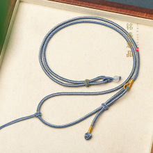 手工编织黄金蜜蜡平安扣玉坠挂绳玛瑙尾珠玉石翡翠男女素绳吊坠绳