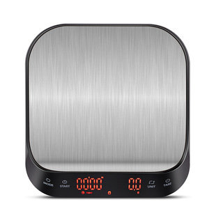 Smart Digital Kitchen Scale, Digital Led Coffee Scale, Hand-Brewed Coffee Scale, Automatic Timing, Stainless Steel Charging, Accurate