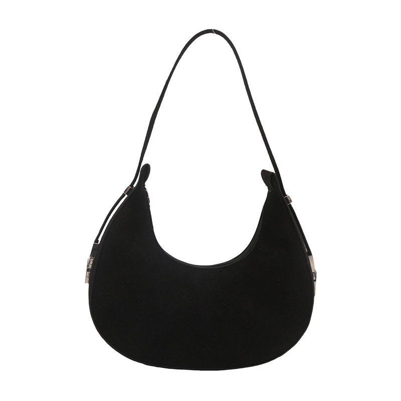 Bolsa de media luna francesa nicho para mujeres 2025 verano nuevo estilo de moda de color sólido esmerilado textura de moda bolso de hombro bolso debajo de la axila