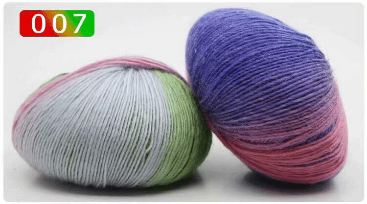 Sección teñido Arco Iris hilo de lana pura color degradado música puntaje medio grueso palo aguja gancho chal sombrero bufanda lana