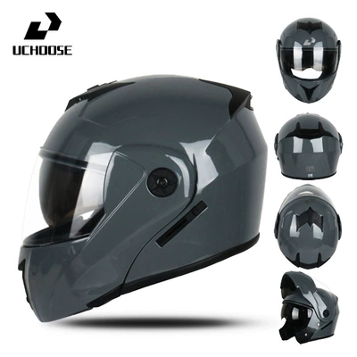 Motorcycle Safety Supplies — Electric Motorcycle Helmets, Cool Full-Face - cement-gray-s