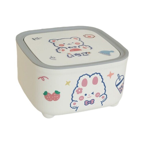 Desktop trash can push-type creative cute style storage bucket home office desk flip-top trash can with lid