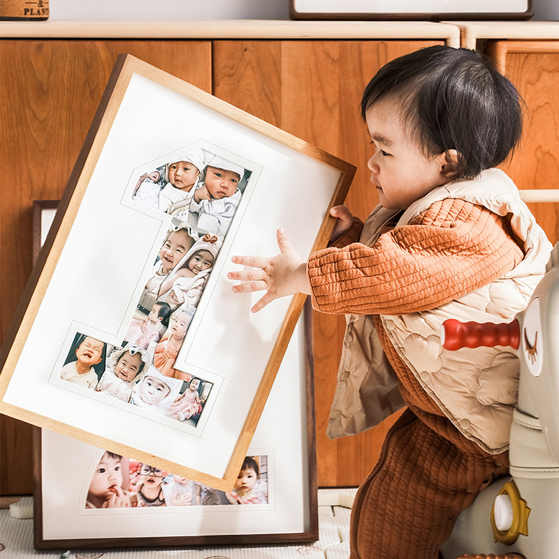 Carefully Selected Baby's First Birthday DIY Commemorative Frame to Record Baby's Growth in the Second Year, Birthday Picture Frame, Tabletop Digital Photo Frame
