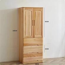 全实木衣柜家用卧室小户型五斗柜儿童挂衣橱60cm立柜储物收纳柜J*